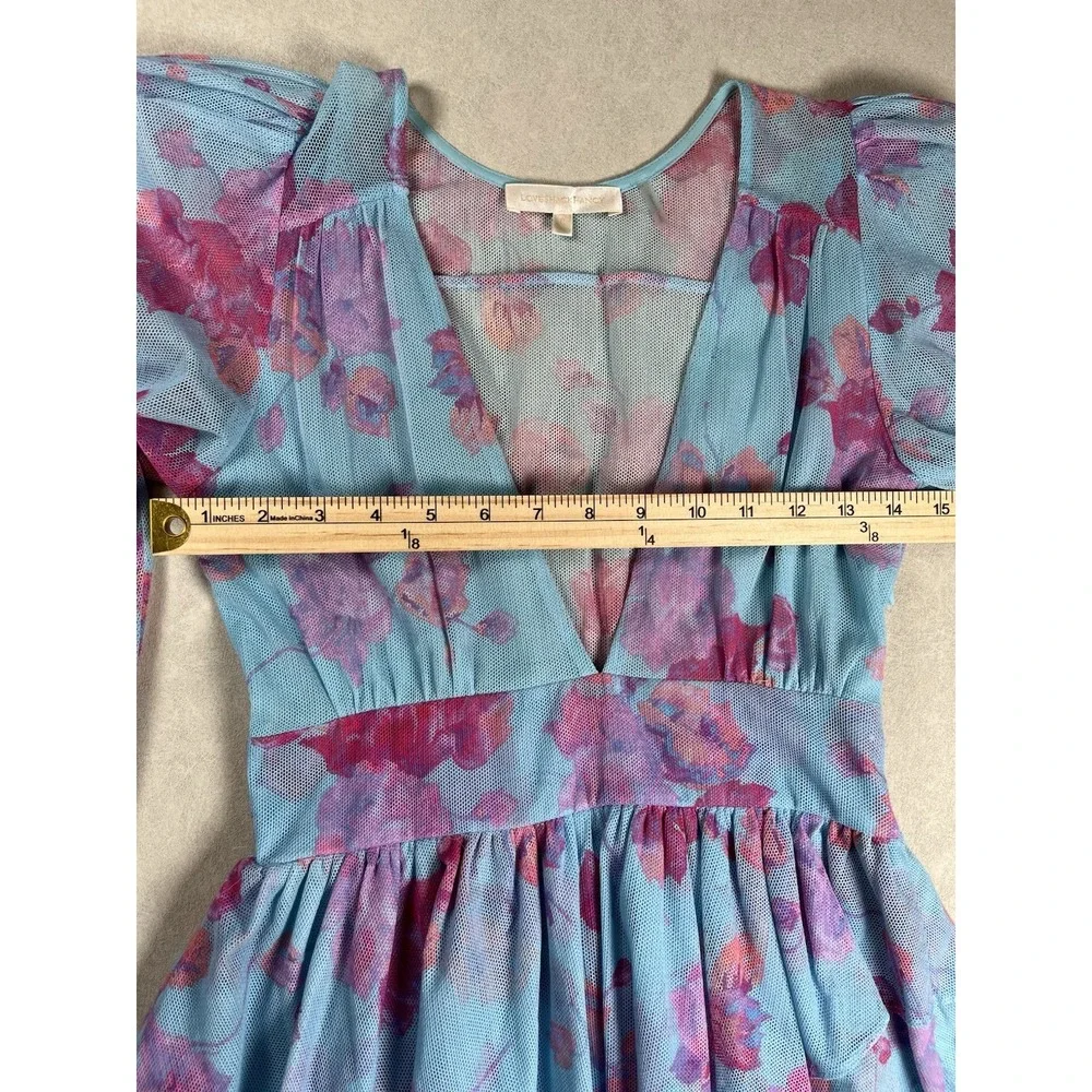 LoveShackFancy Blue And Pink Varsha‎ Mini Dress Sz 0 Ocean Reef Cocktail Party - Picture 5 of 8